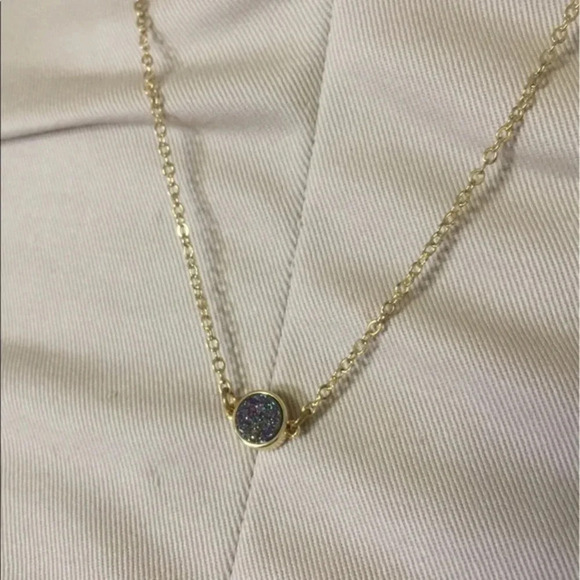 Petite Rainbow Druzy Gold Plated Necklace - Picture 6 of 8